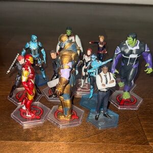 Disney Marvel Action Figures Set - Red, Gold, Blue, Green
